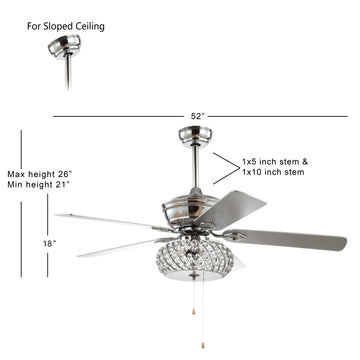 Crista 52" Metal/Wood LED Ceiling Fan - JONATHAN Y